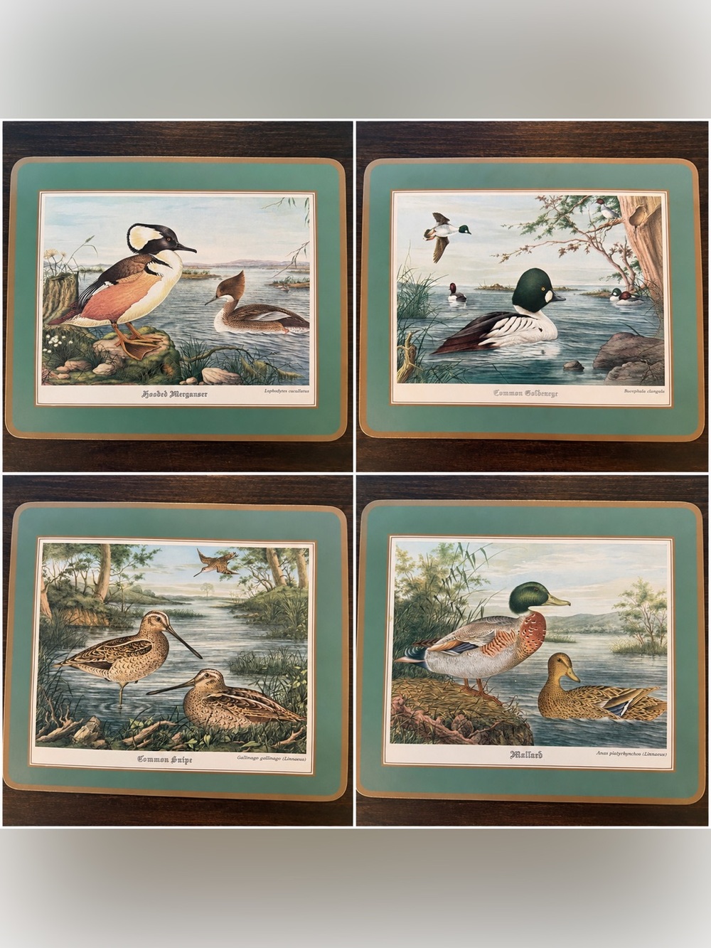 Set of 4 Vintage Pimpernel Waterfowl Print Cork Mats England